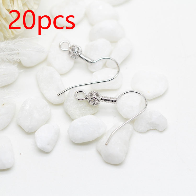 Diy Earrings Accessories Plated Thick 14k Real Gold Floral Ball Spring Ear Hook