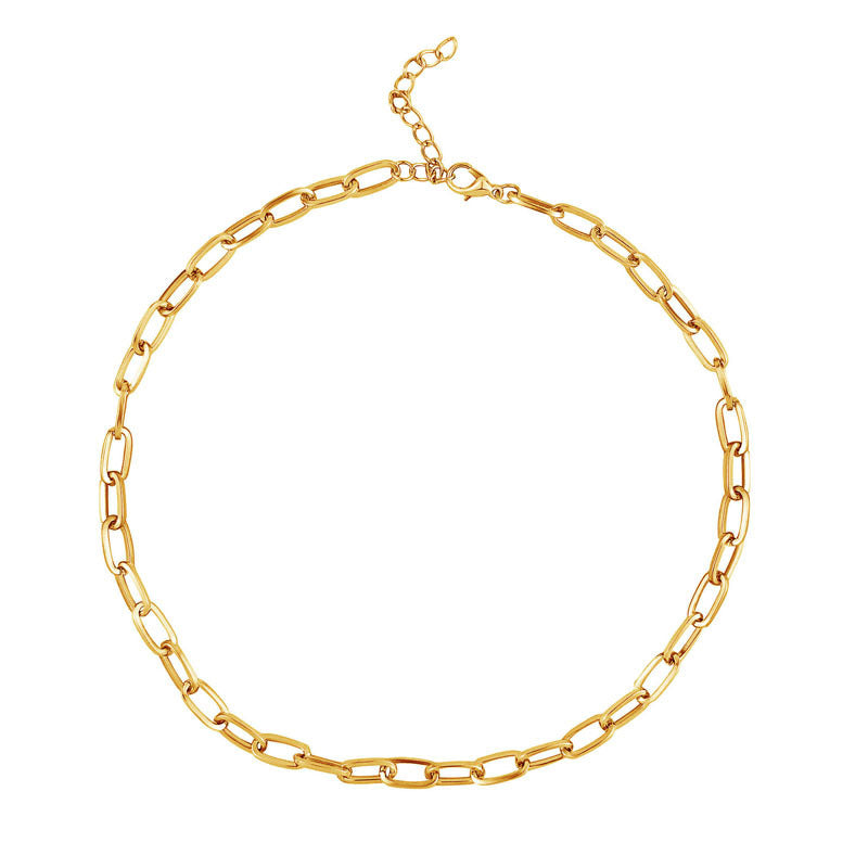 14K Gold & Silver Plated Chain Necklace For Women Dainty Layered Beaded Wave Box Chain & Chunky Square Link Choker.