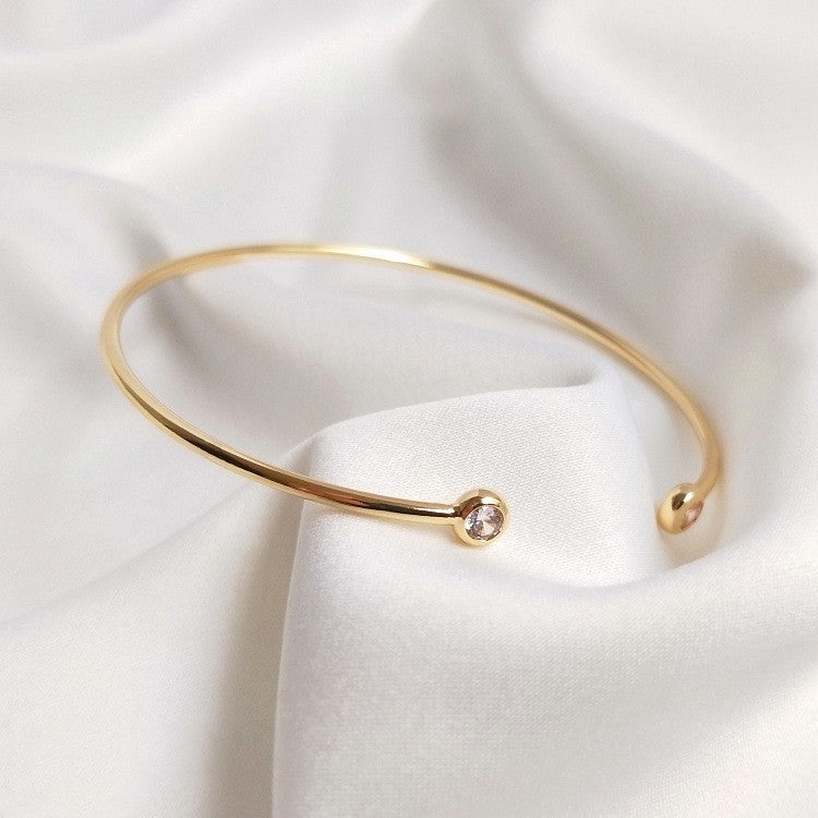 14K Gilded Inlaid Zircon Bracelet