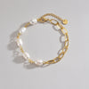 Women's 14K Gold Stitching Pearl Special-interest Design High-grade Bracelet