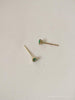 925 Sterling Silver Plated 14K Gold Ear-ring Clip Four-claw Grandmother Green Small Zircon Earrings