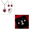 Fashion Jewelry Set Zircon Gem Pendant Chain Choker Necklace For Women Gold Color Stud Earring Statement Wedding Ring