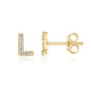 14K Gold Plated Sterling Silver Needle European And American 26 English Alphabet Letter Earrings