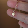 S925 Silver Plating 14K Gold Lock Head Necklace