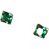 925 Sterling Silver Plated 14K Gold Ear-ring Clip Four-claw Grandmother Green Small Zircon Earrings