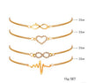 Modyle   Gold Color Crystal Wedding Bracelets Set CZ Stone Heart Bracelets Bangles For Woman