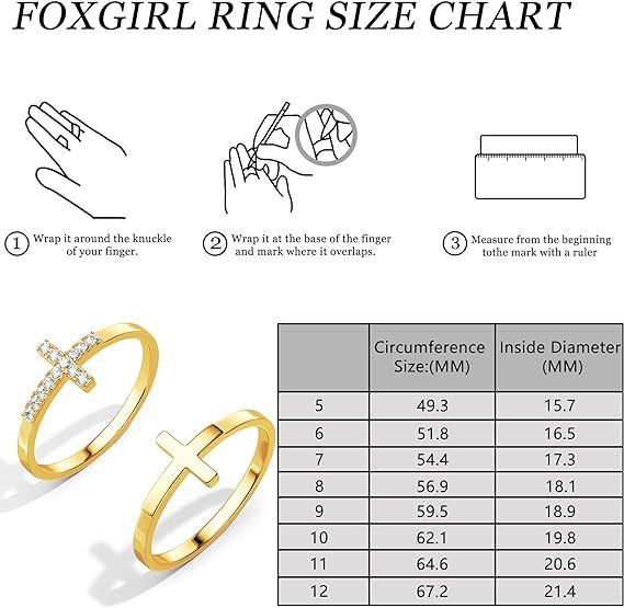 Fashion 14K Gold Cross Women's Diamond Two-piece Women's Ring