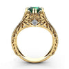 Emerald plated 14k yellow gold ring
