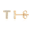 14K Gold Plated Sterling Silver Needle European And American 26 English Alphabet Letter Earrings