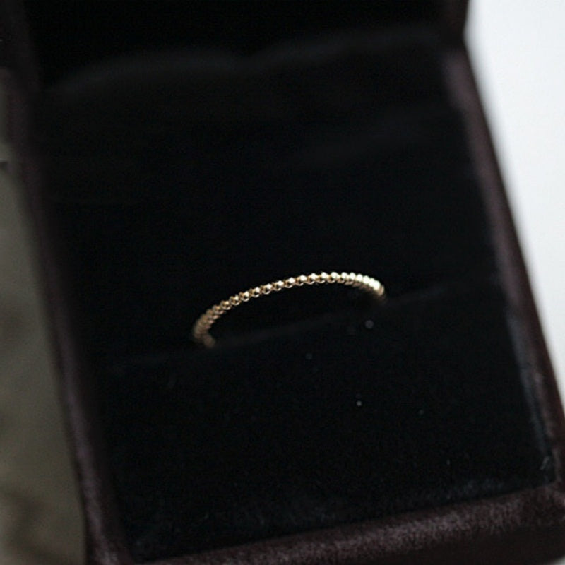 925 Sterling Silver Plated 14K Gold Style Very Simple Basic Style Stacked Ring