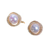 Crystal Inlaid 14K Note Gold Ring