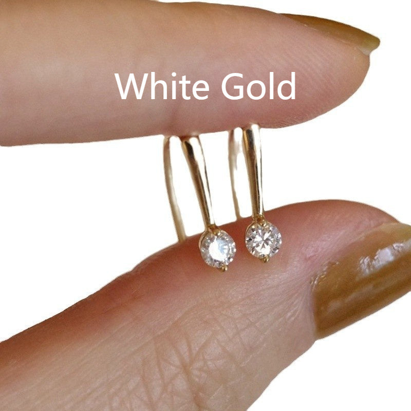S925 Silver Plating 14K Gold All-match Earrings