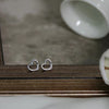 S925 Sterling Silver Plated 14K Gold Hollow Heart Ear Studs
