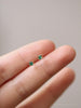 925 Sterling Silver Plated 14K Gold Ear-ring Clip Four-claw Grandmother Green Small Zircon Earrings