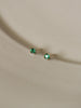 925 Sterling Silver Plated 14K Gold Ear-ring Clip Four-claw Grandmother Green Small Zircon Earrings