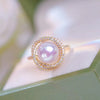 Crystal Inlaid 14K Note Gold Ring