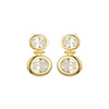 14K Real Gold Plating Round Ring Earrings Micro-inlaid