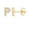 14K Gold Plated Sterling Silver Needle European And American 26 English Alphabet Letter Earrings