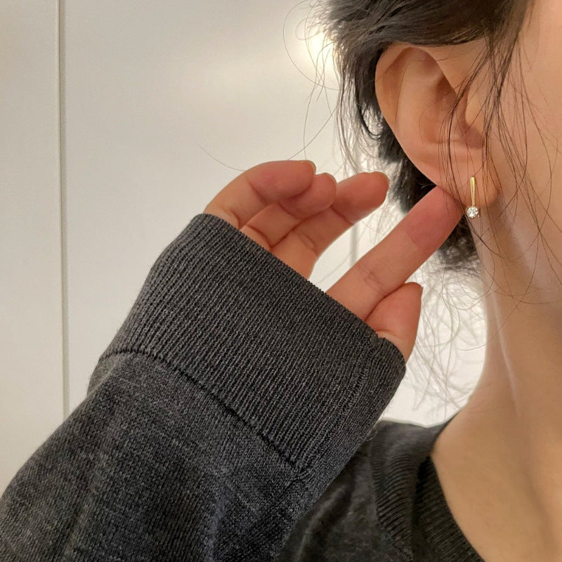 S925 Silver Plating 14K Gold All-match Earrings