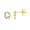 14K Gold Plated Sterling Silver Needle European And American 26 English Alphabet Letter Earrings