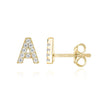 14K Gold Plated Sterling Silver Needle European And American 26 English Alphabet Letter Earrings