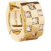 Fashion 14K Gold Ring Cubic Zirconia Checkered Stud Earrings