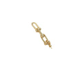14K Copper Bag Real Gold Color U-shaped Chain Hanging Sheep Eye Bead Cushion Stud Earrings 925 Silver Needle DIY