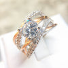 Cross Simple 14K Gold Zircon Ring For Women