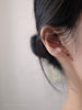925 Sterling Silver Plated 14K Gold Ear-ring Clip Four-claw Grandmother Green Small Zircon Earrings