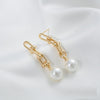 14K Copper Bag Real Gold Color U-shaped Chain Hanging Sheep Eye Bead Cushion Stud Earrings 925 Silver Needle DIY
