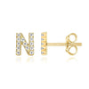 14K Gold Plated Sterling Silver Needle European And American 26 English Alphabet Letter Earrings