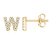 14K Gold Plated Sterling Silver Needle European And American 26 English Alphabet Letter Earrings