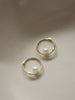 S925 Sterling Silver Plated 14K Gold Ear Ring Twist Shell Pearls Pearl Ear Clip