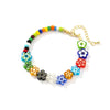 14K Real Gold Plated Glass Flower Bracelet