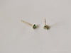 925 Sterling Silver Plated 14K Gold Ear-ring Clip Four-claw Grandmother Green Small Zircon Earrings
