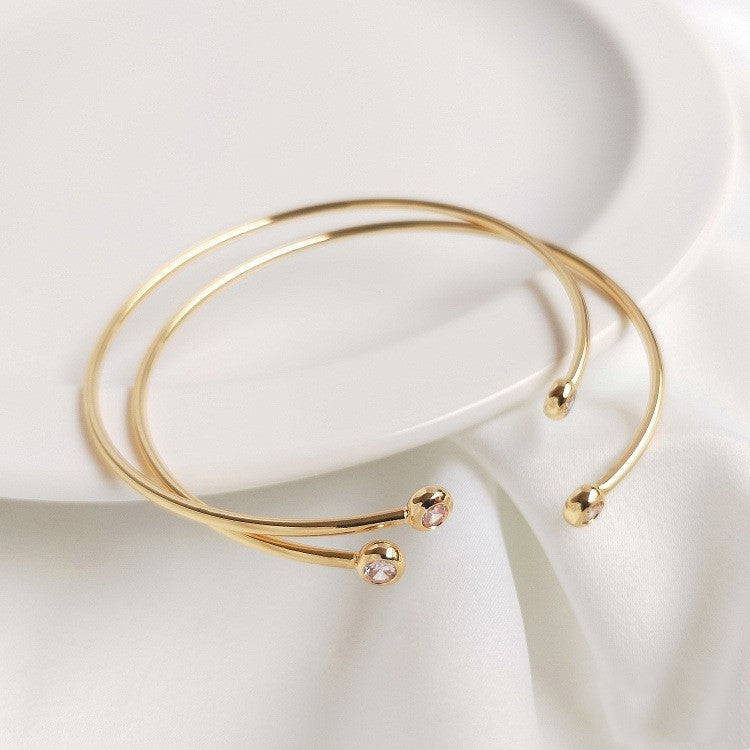 14K Gilded Inlaid Zircon Bracelet