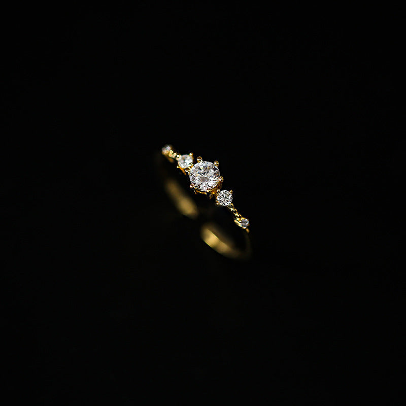 Sterling Silver Plated 14K Gold Open Ring For Women