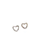 S925 Sterling Silver Plated 14K Gold Hollow Heart Ear Studs