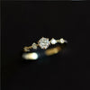 Sterling Silver Plated 14K Gold Open Ring For Women