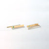 Natural Emerald 14K Gold Minimalist Strip Thin Earrings