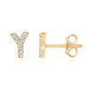 14K Gold Plated Sterling Silver Needle European And American 26 English Alphabet Letter Earrings