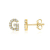 14K Gold Plated Sterling Silver Needle European And American 26 English Alphabet Letter Earrings