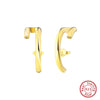 S925 Sterling Silver Stud Earrings 14K Gold Elegant Earrings