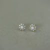 S925 Sterling Silver 14K Gold Plated Opal Zircon Stud Earrings