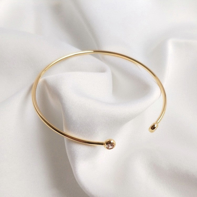 14K Gilded Inlaid Zircon Bracelet