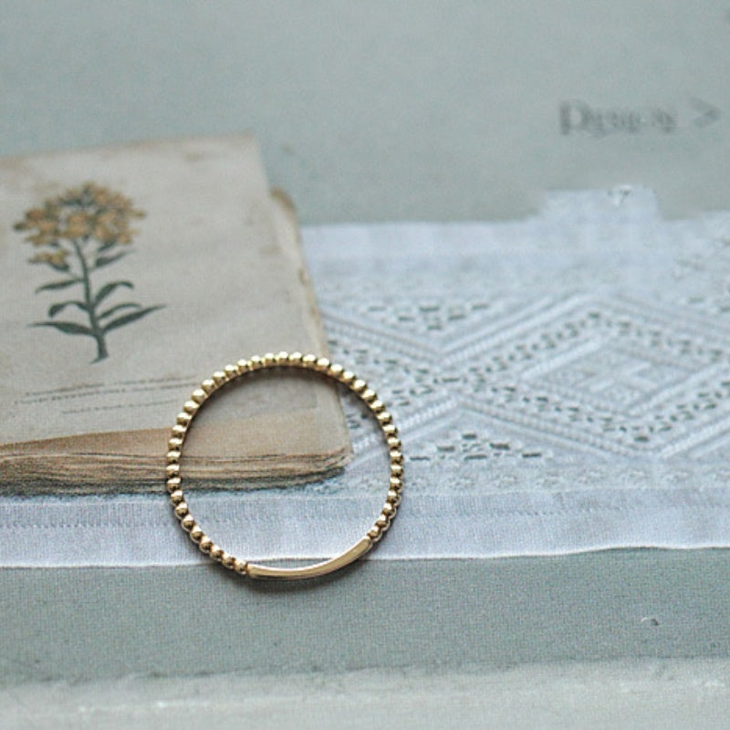 925 Sterling Silver Plated 14K Gold Style Very Simple Basic Style Stacked Ring