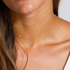 14K Gold Multi-layer English 26 Letters Small Rice-shaped Beads Necklace