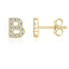14K Gold Plated Sterling Silver Needle European And American 26 English Alphabet Letter Earrings
