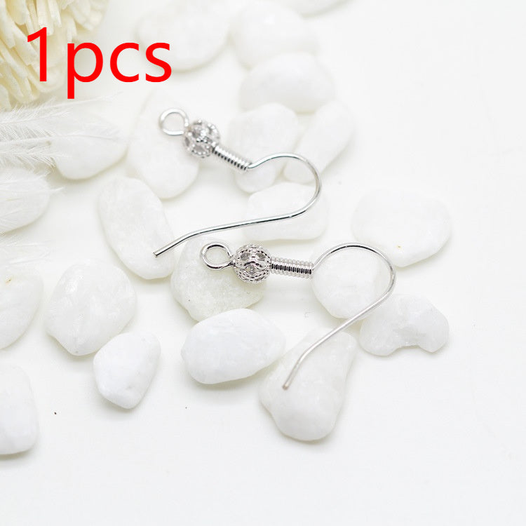Diy Earrings Accessories Plated Thick 14k Real Gold Floral Ball Spring Ear Hook