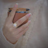 Crystal Inlaid 14K Note Gold Ring